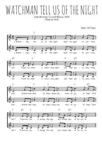 Watchman tell us of the night Partitions gratuites